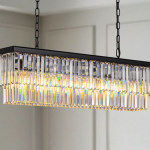 Elegant Rectangular Crystal Chandelier: Luxury Lighting for Your Home