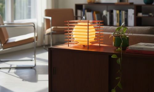 Modern Interiors: Geometric Sunset Orb Light