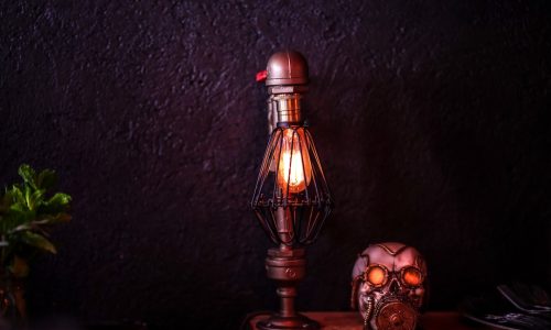 Industrial Raw Iron Pipe Table Lamp for Office Desks